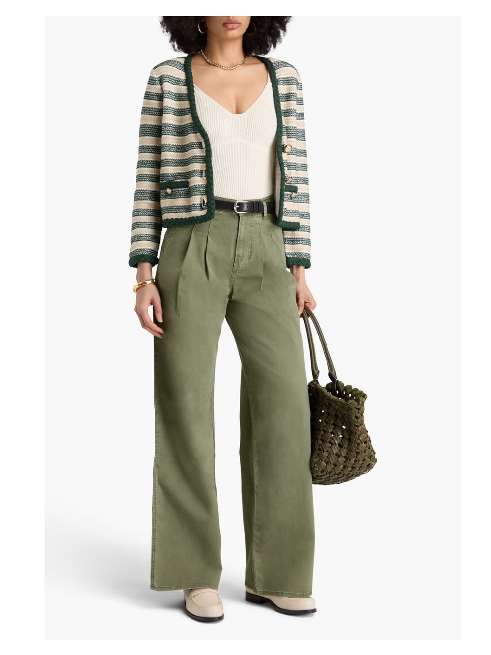 Mia Wide Leg Trousers with Double Pleats